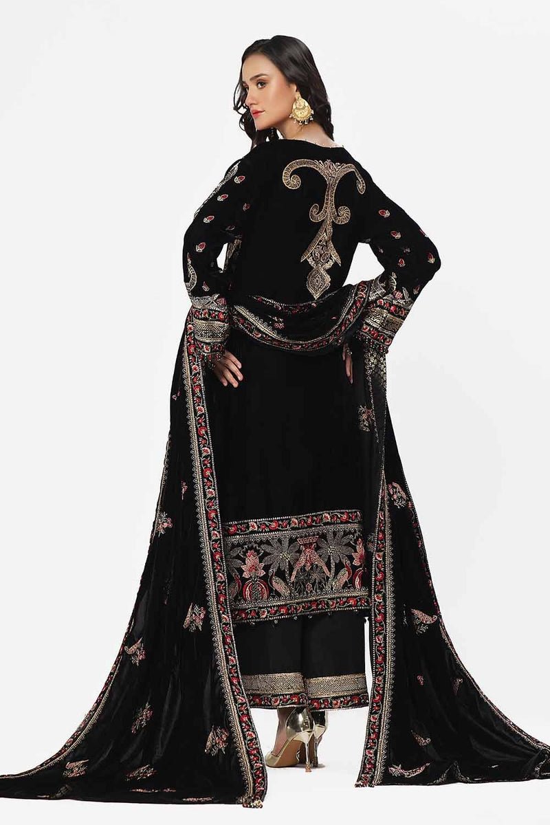 Gul Ahmed | Winter Collection 24 | Velvet Dupatta WV-42002 by Gul Ahmed - Designer Dress - Type: Ladies Clothes - Available at Libayah - 100% Original