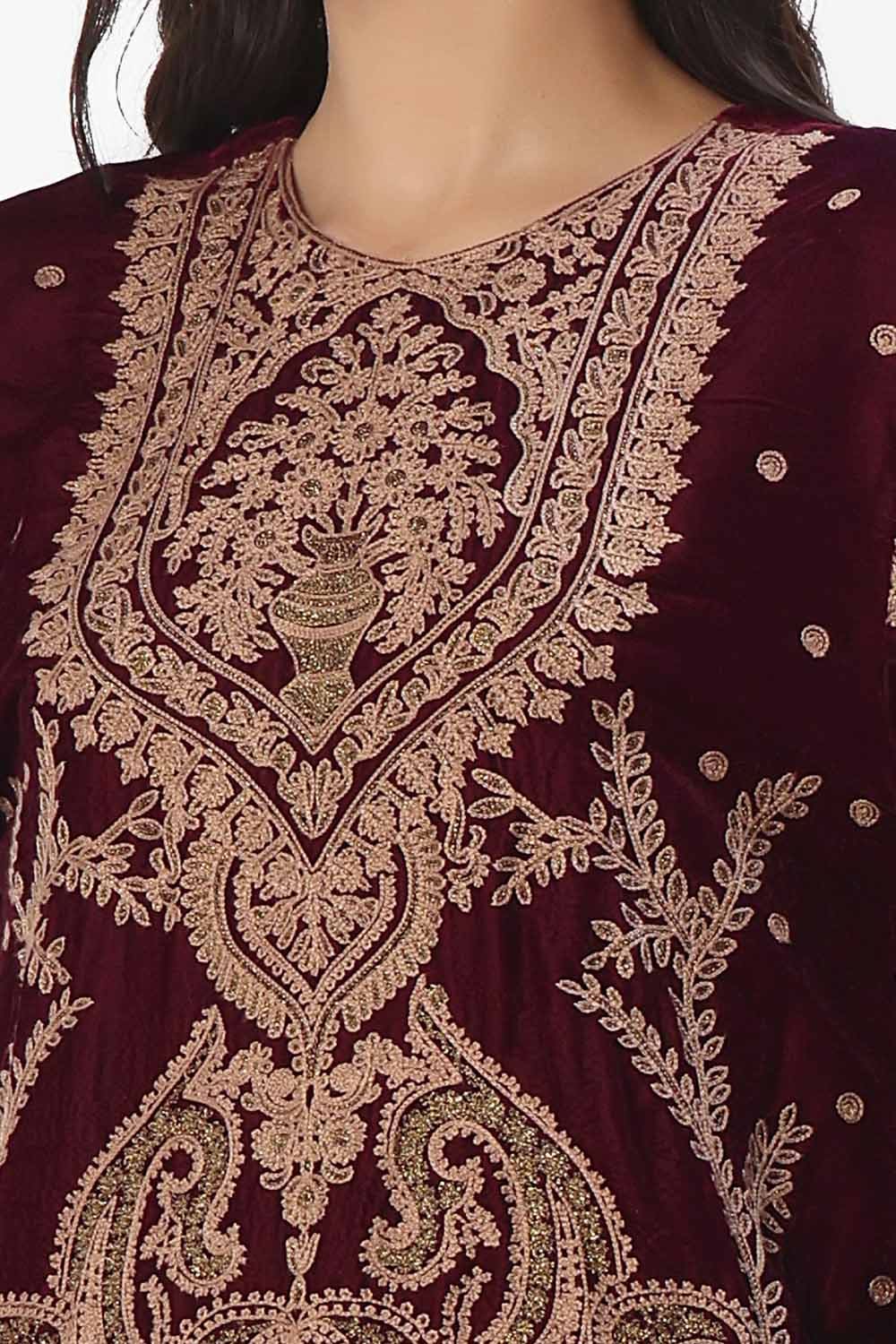 Gul Ahmed | Winter Collection 24 | Velvet Dupatta WV-42003 by Gul Ahmed - Designer Dress - Type: Ladies Clothes - Available at Libayah - 100% Original