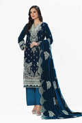 Gul Ahmed | Winter Collection 24 | Velvet Dupatta WV-42004 by Gul Ahmed - Designer Dress - Type: Ladies Clothes - Available at Libayah - 100% Original