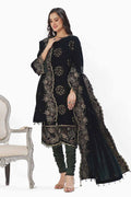 Gul Ahmed | Winter Collection 24 | Velvet Dupatta WV-42005 by Gul Ahmed - Designer Dress - Type: Ladies Clothes - Available at Libayah - 100% Original