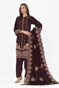 Gul Ahmed | Winter Collection 24 | Velvet Dupatta WV-42006 by Gul Ahmed - Designer Dress - Type: Ladies Clothes - Available at Libayah - 100% Original