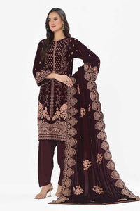 Gul Ahmed | Winter Collection 24 | Velvet Dupatta WV-42006 by Gul Ahmed - Designer Dress - Type: Ladies Clothes - Available at Libayah - 100% Original