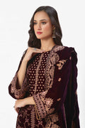 Gul Ahmed | Winter Collection 24 | Velvet Dupatta WV-42006 by Gul Ahmed - Designer Dress - Type: Ladies Clothes - Available at Libayah - 100% Original