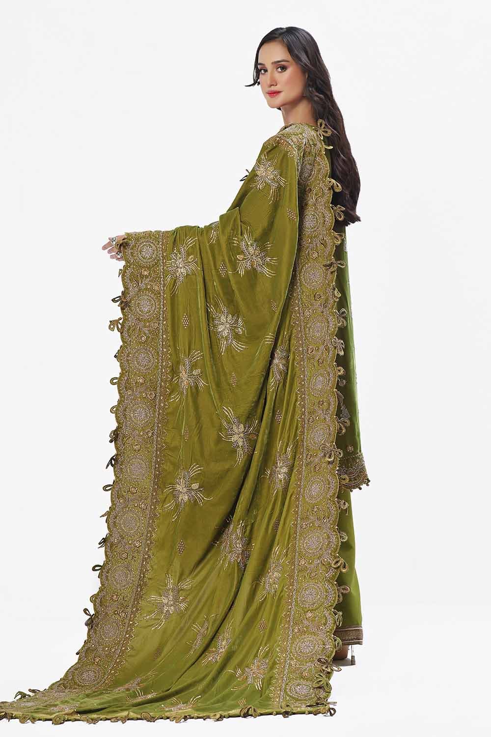 Gul Ahmed | Winter Collection 24 | Velvet Dupatta WV-42007 by Gul Ahmed - Designer Dress - Type: Ladies Clothes - Available at Libayah - 100% Original