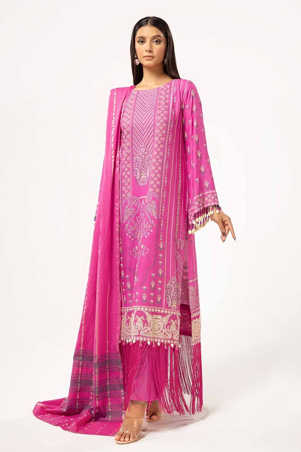 Gul Ahmed | Winter Collection 24 | Yarn Dyed Dupatta YD-42001 by Gul Ahmed - Designer Dress - Type: Ladies Clothes - Available at Libayah - 100% Original