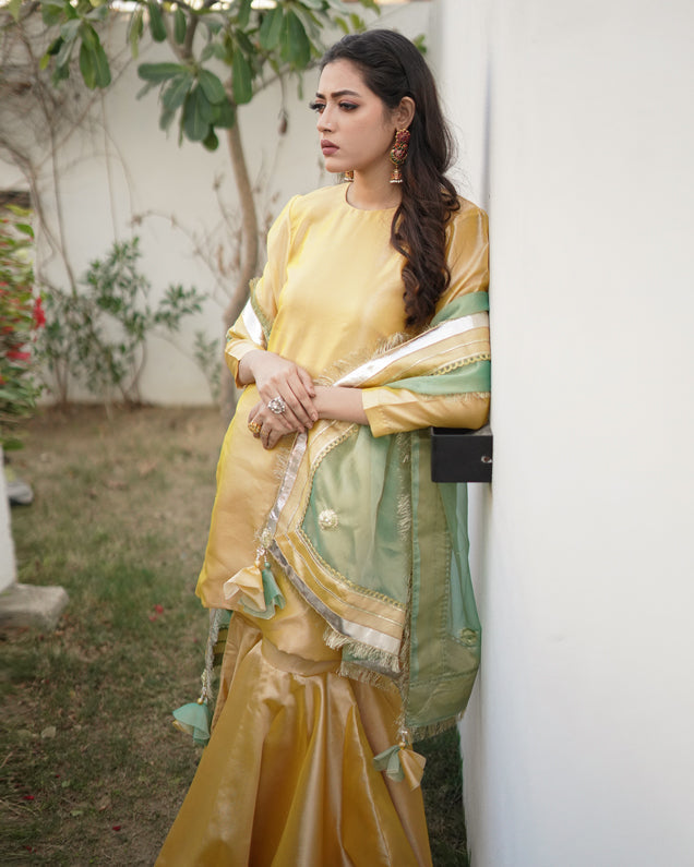 Zar | Gharara Formals | Yellow by Zar - Designer Dress - Type: Ladies Clothes - Available at Libayah - 100% Original