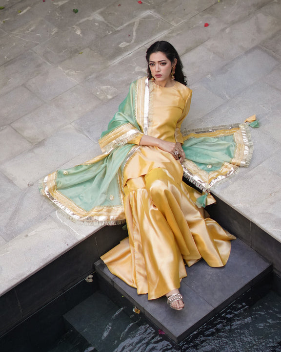Zar | Gharara Formals | Yellow by Zar - Designer Dress - Type: Ladies Clothes - Available at Libayah - 100% Original