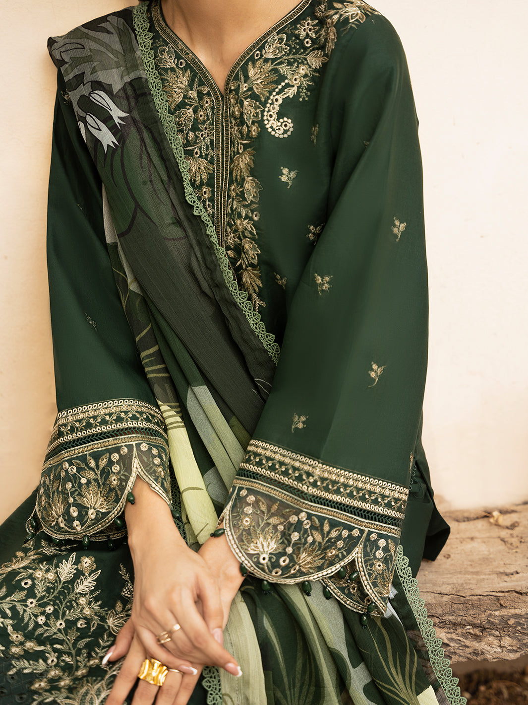 Izel | Dastak Luxury Lawn | ZAIB by Izel - Designer Dress - Type: Ladies Clothes - Available at Libayah - 100% Original
