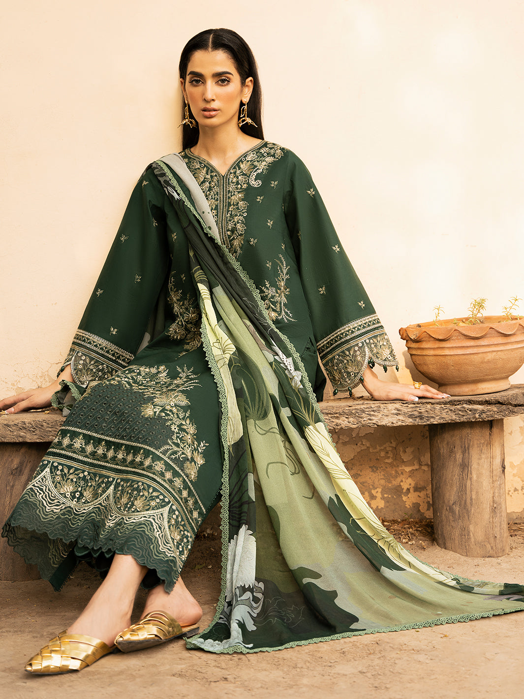 Izel | Dastak Luxury Lawn | ZAIB by Izel - Designer Dress - Type: Ladies Clothes - Available at Libayah - 100% Original